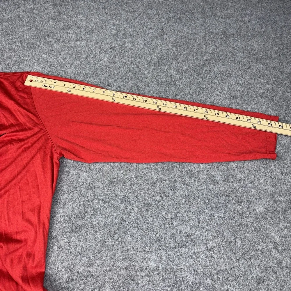 Nike Dri Fit Shirt Mens Xxl Red Long Sleeve Athletic Stretch Training Gym Swoosh